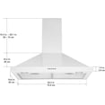 thumbnail image 5 of Ancona AN-1558 30" 280 CFM Convertible Wall Mount Pyramid Range Hood in White, 5 of 8