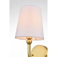 thumbnail image 5 of Living District Colson 1-Light Metal & Fabric Bath Sconce in Brass/White, 5 of 6