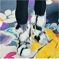 thumbnail image 2 of Faux Fur Mid-Calf Boots for Women,Furry Fluffy Round Toe Suede Snow Boots, Comfy Plush Warm Short Flat Shoes for Indoor and Outdoor Winter Wear, 2 of 11