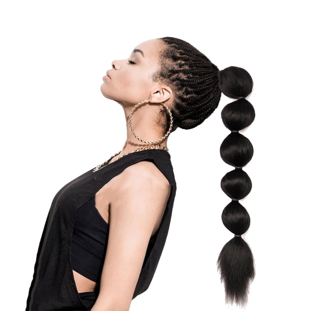 Fiudx Extensiones de Cola de Caballo Rubia, Cola de Caballo Extra Larga con Burbujas, Goma para El Pelo con Efecto de Color Natural, Estilo Envolvente, Uso Diario para Cosplay, Look Elegante para Muj