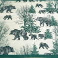 thumbnail image 3 of Chezmoi Collection Alpine 7-Piece Northwest Cabin Lodge Bed in a Bag King Comforter Set, Blue Green Ivory Tan Grizzly Bear Pine Tree Wilderness Printed Microfiber Bedding Set, 3 of 9