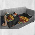 thumbnail image 6 of 70s Party Soft Flannel Fleece Throw Blanket, Compact Cassette Player and Some Vinyl Records with Seventies Text Oldschool, Cozy Plush for Indoor and Outdoor Use, 50" x 70", Multicolor, by Ambesonne, 6 of 6
