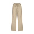 thumbnail image 4 of Women High Waisted Wide Leg Pants Drawstring Elastic Trousers Comfy Straight Leg Long Pants With Pockets, 4 of 5