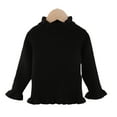 thumbnail image 3 of Esaierr Girls Pullover Sweaters Fashion Ruffle Knit Tops Long Sleeve Bottoming Shirt Solid Color Jumper Fall Winter Clothes for Toddler Baby 1-5years, 3 of 7