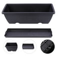 thumbnail image 3 of Tineasur Black Rectangular Indoor Plastic Planter Pot, 1 Piece for Home, Office, Garden Decoration, 3 of 6
