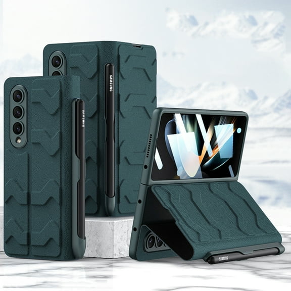 K-Lion Rugged Case for Samsung Z Fold 5 2023 ,Business Style Full Body Protection Non-Slip Case Tempered Glass Screen Protector Shockproof Kickstand Pen Slot Cover for Samsung Z fold 5,Green