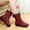 38 Red 01, variant on Tejiojio Fall Clearance Women's Casual Flat Leather Retro Lace-up Boots Side Zipper Round Toe Shoe Boots