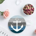 thumbnail image 4 of FMSHPON Ocean White Anchor Retro Farm Blue Grey Wooden Grain Set of 4 Round Coaster for Drinks, Absorbent Ceramic Stone Coasters Cup Mat with Cork Base for Home Kitchen Room Coffee Table Bar Decor, 4 of 6