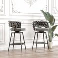 thumbnail image 5 of 28" Technical Leather Bar Stools Set of 2 / Fit for Celebrations, Padded for Support, 5 of 6