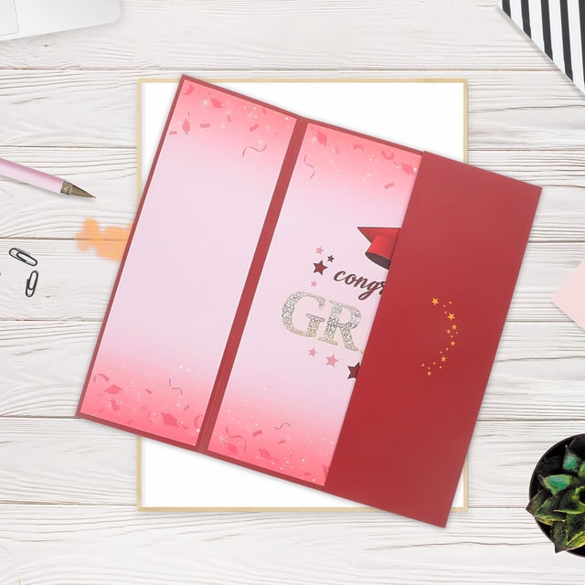 HOMOBABE Libro De Para Graduación Rojo Fácil De Usar Para Decorar Y Conservar