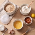 thumbnail image 3 of Onader 8-Piece Ceramic Bowls with Lid, Mixing Bowls Set of 4 for Kitchen Meal Prep Food Storage Leftover, Stoneware Serving Bowl for Cooking Baking, Seashell White, 3 of 11