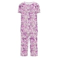thumbnail image 5 of Wensltd Women Print Two Piece Sleepwear Set Short Sleeve Comfy Capri Pants with Side Pockets for All Season, 5 of 6