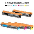 thumbnail image 3 of Logia 5-Pack Re-Manufactured Printer Toner Cartridge, Compatible Replacement for Brother TN221 & TN225 Models – Premium, High-Yield Cartridges Include 2 Black, 1 Cyan, 1 Magenta & 1 Yellow, 3 of 6