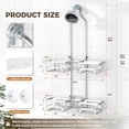 thumbnail image 6 of Adjustable Shower Caddy Hanging Split Shower Caddy for Handheld Showerheads, Rustproof Shower Organizer with Hooks for Razor Over the Head Caddy with Soap Holder Bathroom Accessories, Silver, 6 of 9