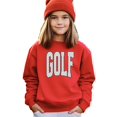 thumbnail image 2 of Golf Sweatshirt for Women Kids  Cute Preppy Golf Crewneck Pullover Red Sweatshirt Youth Large, 2 of 8