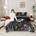 thumbnail image 4 of Homewish Moon Sun 3 Pieces Queen Comforter Set For Teens Boys Girls,Bohemian Starry Sky Ultra Soft Bedding Sets,Colorful Flowers Bedding Comforter Set,Luxury Bedroom Decor,Reversible, 4 of 8