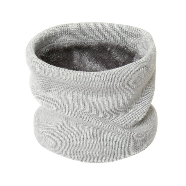 Qarigey Bufandas de punto cálidas Unisex para hombre y mujer, bufandas de punto elásticas gruesas, calentador de cuello para niños, bufanda Sombreros Gris claro
