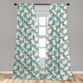 thumbnail image 4 of Ambesonne Tropical Curtains, Repeating Palm Trees Art, Pair of 28"x63", Sea Blue Dark Rosewood, 4 of 4