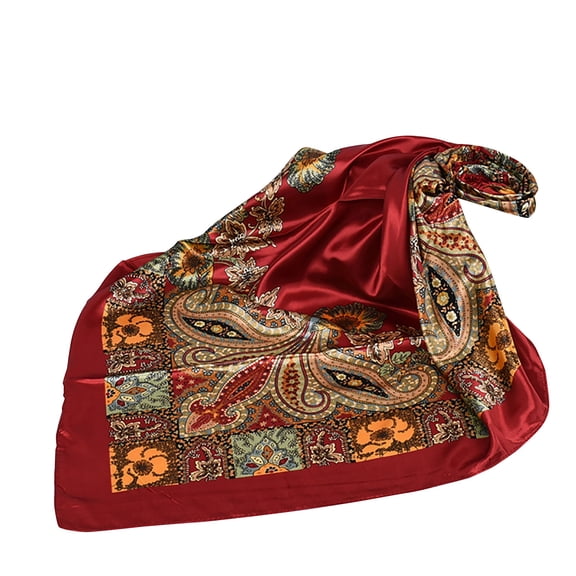 35” Satin Large Square Head Scarves Silk Like Neck Scarf Hair Sleeping Wraps Satin Silk Scarfs for Women