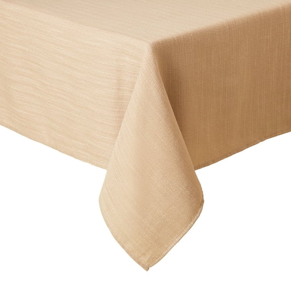 TOWN & COUNTRY LIVING Harper Stain and Water Resistant Tablecloth Single Pack, Brownstone Beige, 60"x84"
