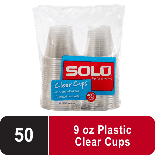 Solo Plastic Cups, Clear, 9oz, 50 Count - Walmart.com - Walmart.com