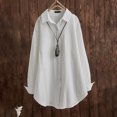 thumbnail image 3 of Aofany Oversized Shirts for Women Long Sleeve Button Down Lapel T Shirts Tops Trendy Womens Blouses, 3 of 3