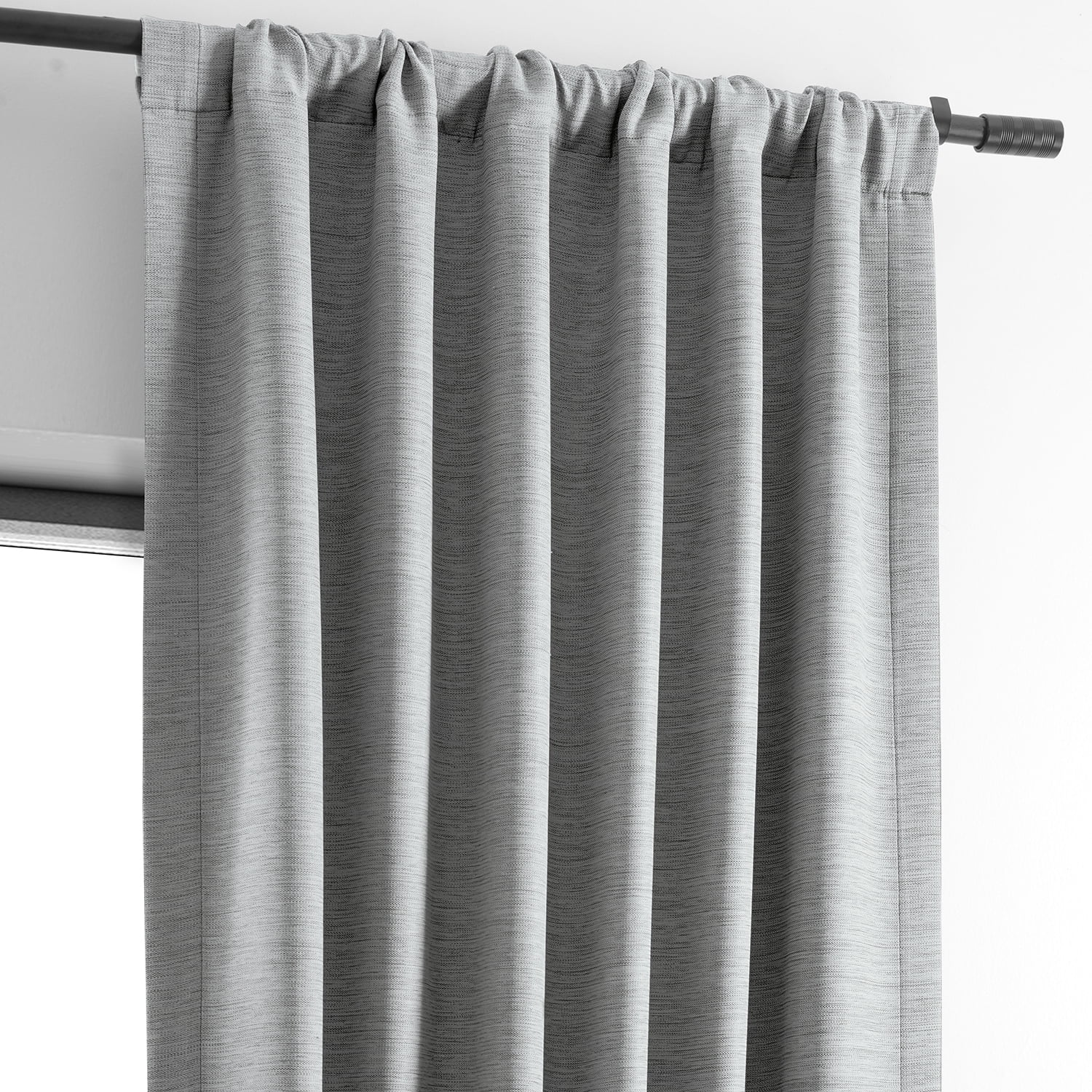 Half Price Drapes Vista Grey Bellino Textured Faux Linen Room Darkening Curtains For Bedroom & Living Room Curtains(1 Panel), Curtains 120 Inches Long, 50W X 120L