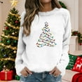 thumbnail image 2 of Stamzod Christmas Oversized Crewneck Sweatshirt Women Thicked Warm Fleece Pullover Sweatshirts Xmas Holiday Long Sleeve Womens Winter Tops White Y XXL, 2 of 5