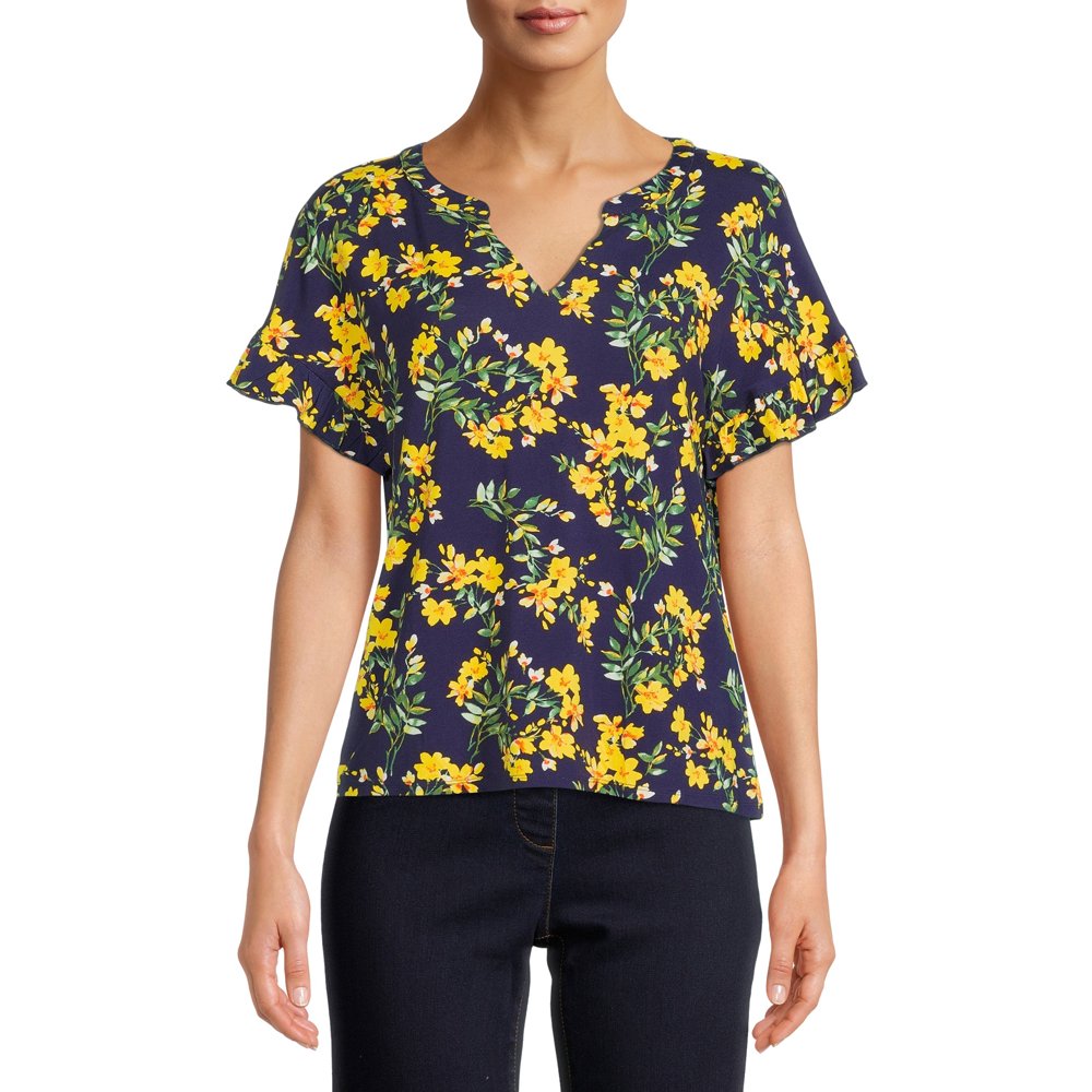 The Pioneer Woman The Pioneer Woman Short Sleeve V Front Ruffle