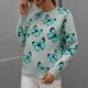 thumbnail image 1 of Top De Punto Estampado, Suéter De Mujer Con Dobladillo Suelto Y Cuello Redondo Para La Vida Diaria ANGGREK Otros, 1 of 7