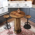 thumbnail image 5 of Tribesigns Industrial Round Bar Table with 2 barstools, Bistro Sets with Chairs, Pub Cocktail Table, 5 of 5