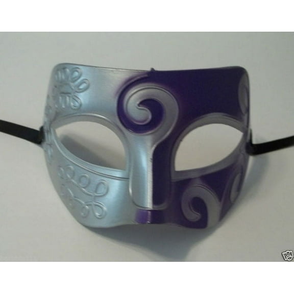 Purple Silver Roman Masquerade Mardi Gras Halloween Mask