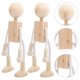 thumbnail image 3 of Juego de 2 muñecos de madera sin terminar para manualidades creativas y decoración de escritorio. Incluye figuras de madera hechas a mano y figuras de muñecos de madera en blanco., 3 of 7