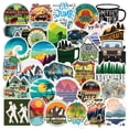 thumbnail image 1 of 50 piezas de pegatinas de aventura al aire libre: naturaleza salvaje, senderismo, acampada, viajes, pegatinas de vinilo impermeables para botellas de agua, 1 of 5