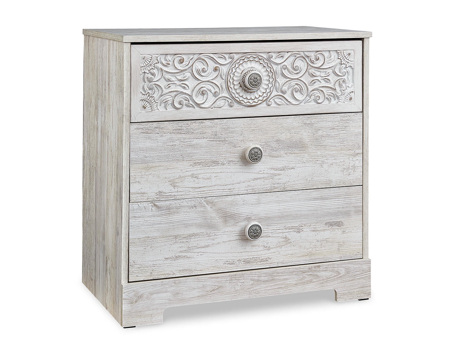 Signature Design by Ashley Paxberry Boho 3 Drawer Chest of Drawers, Whitewash