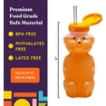 thumbnail image 3 of Special Supplies Juice Bear Bottle Drinking Cup with Long Straws, 6 Pack, Squeezable Therapy and Special Needs Assistive Drink Containers, Spill Proof and Leak Resistant Lids, 3 of 9