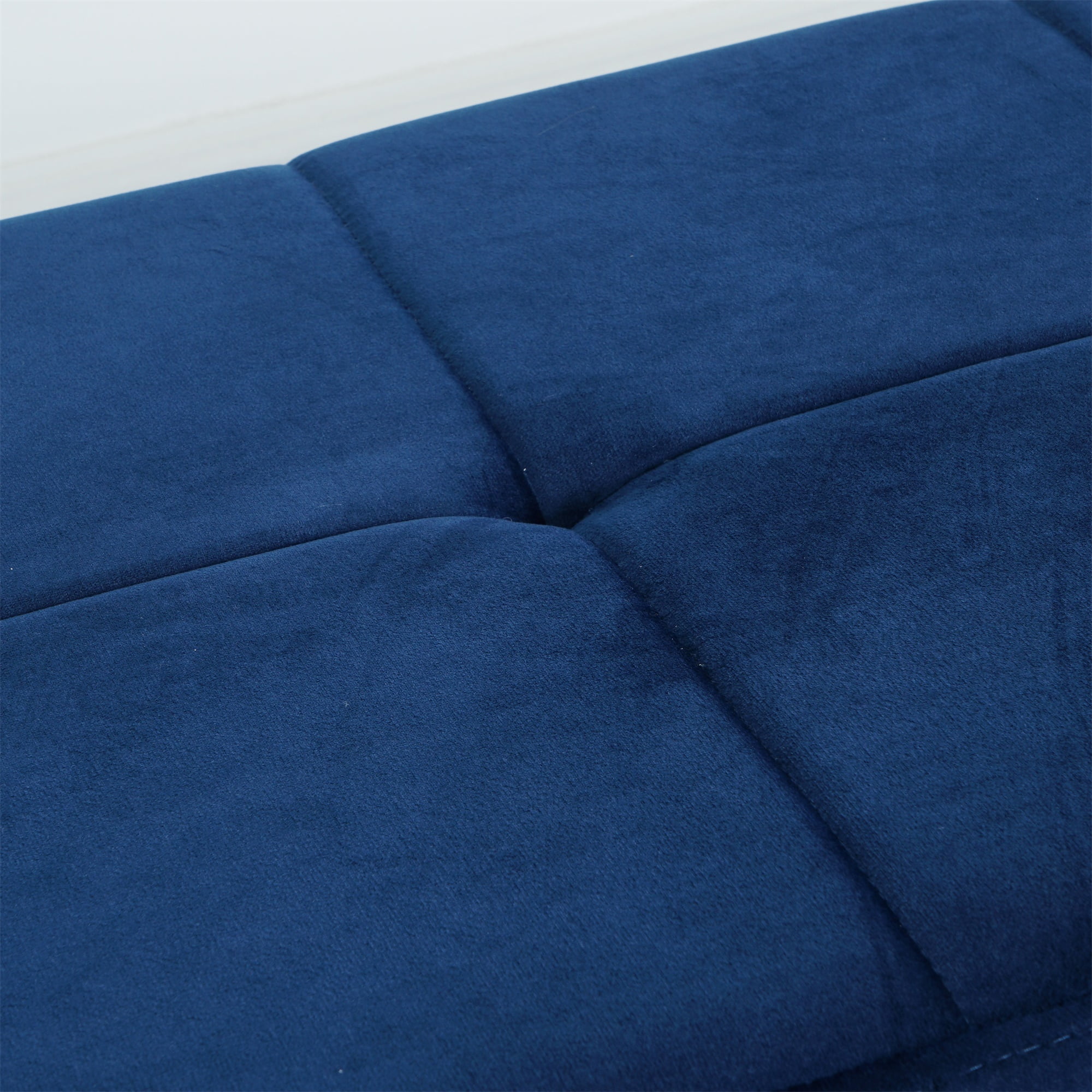 Kadyn Morden Bench, Upholstered Ottoman Bench for Bedroom, Tufted End of Bed Bench for Entryway, Blue