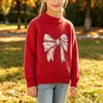 thumbnail image 6 of CYRBOKO Sweaters for Girls, Casual Long Sleeve Soft Winter Warm Knitted Tops Red Size 12-13 T, 6 of 6