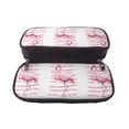 thumbnail image 5 of Picia Flamingo Pattern Large Capacity PU Leather Pencil Case Organizer Pen Marker Holder Double Zipper Storage Bag Big Pencil Pouch for College Office, 5 of 6