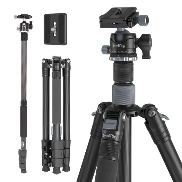 Trípode SMALLRIG AP-20 de fibra de carbono de 62,2 cm con cabeza esférica de 12 kg