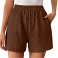 thumbnail image 2 of Xuyuer Summer Shorts for Women High Waisted Elastic Waist Dressy Casual Fashion Basic Chino Elastic Waist Mid Thigh Shorts with Pockets 2026, 2 of 7