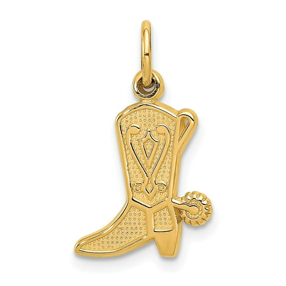 FB Jewels 14K Yellow Gold Cowboy Boot Charm