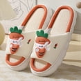thumbnail image 5 of shoes for women summer Cute Frog Home Linen Slippers couples indoor house non-slip thick soled sandals Cartoon Kawaii 2024 new, 5 of 5