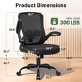 thumbnail image 3 of ATHOPE Office Chair, Ergonomic Desk Chair Breathable Mesh Home Office Chairs Adjustable High Back Lumbar Support Flip-up Armrests, Executive Rolling Swivel Comfy Computer Chairs Black, 3 of 7