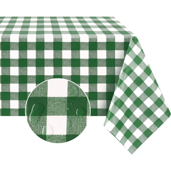 Rectangle Vinyl PVC Tablecloth, 100% Waterproof Buffalo Plaid Plastic Table Cloth, Oil Proof Heavy Duty Wipeable Table Covers for Dining/Camping/Picnic/Outdoor - 54 x 78, Light Blue