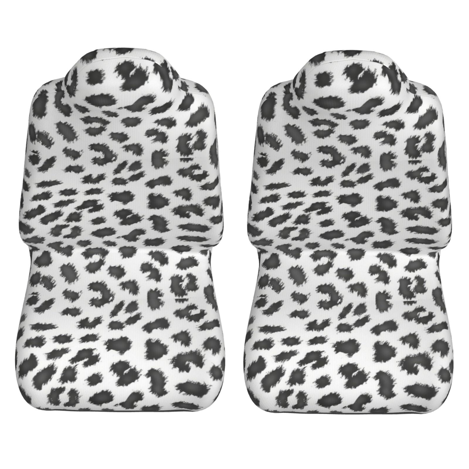 KAKALAD Leopard Print Animal Gray Pattern Snow Cheetah 01 Car Accessories Seat Covers Set Vehicle Seat Covers Universal Front Seats Protector 2 Pcs