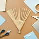 thumbnail image 5 of 4 unidades de armazón de abanico sin terminar: Armazón de abanico plegable de bambú para manualidades, estilo japonés, ideal para bodas, fiestas y decoración del hogar, color beige., 5 of 8