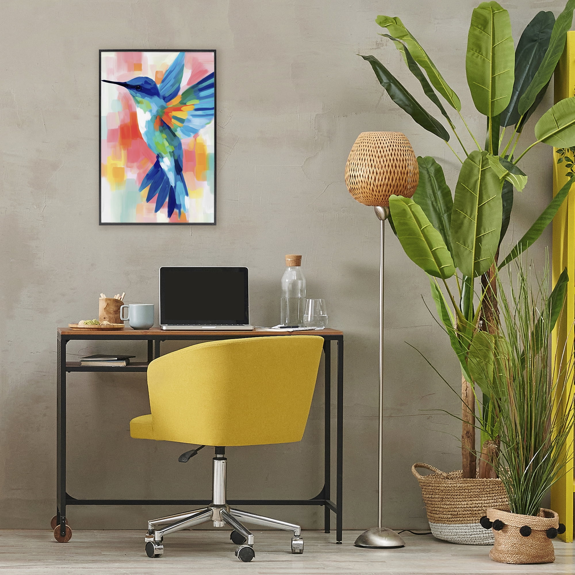 Stupell Industries Blue Hummingbird in Flight Black Framed Giclee Art, design by Chromatic Storm Studio