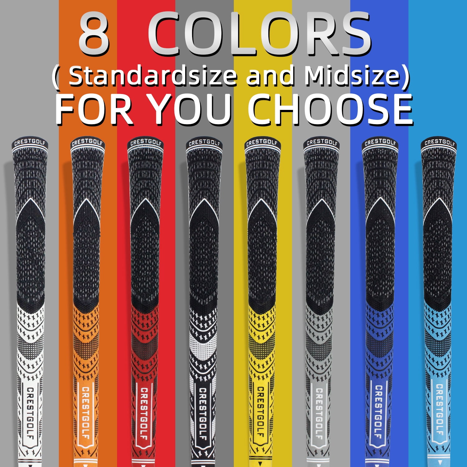 Crestgolf Golf Grips 13 Pack All-Weather Control Thread Technology Rubber Combine with Carbon Yard
