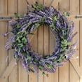 thumbnail image 4 of 20 Inch Lavender Wreath for Front Door Greenery Leaves Wreath for All Seasons Indoor Outdoor Floral Wreath for Wedding Party Home Decor, 4 of 6